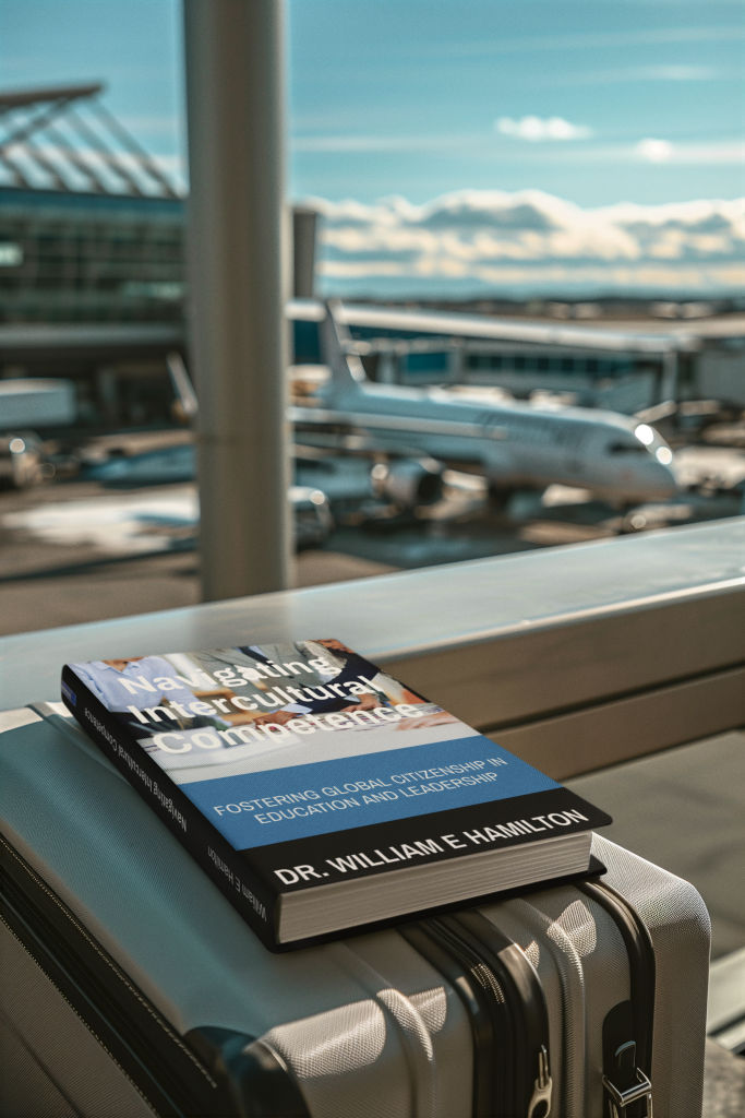 Mockup of an ai created hardcover book placed on a suitcase m38879