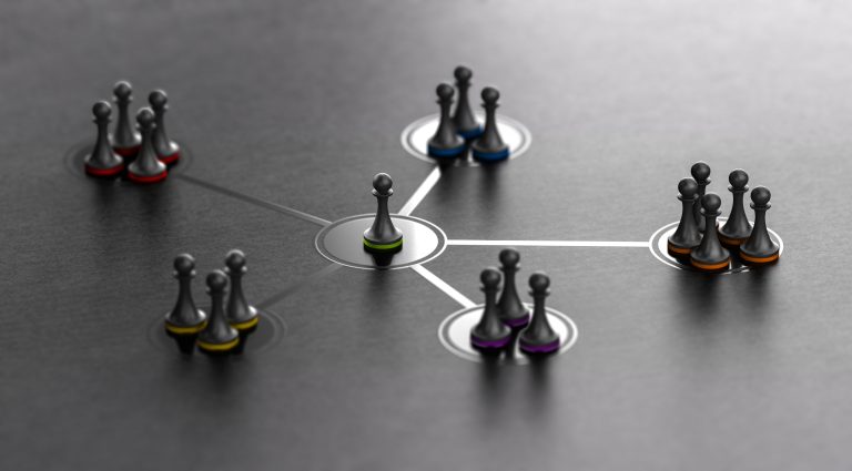 Leadership and team cohesiveness over black background